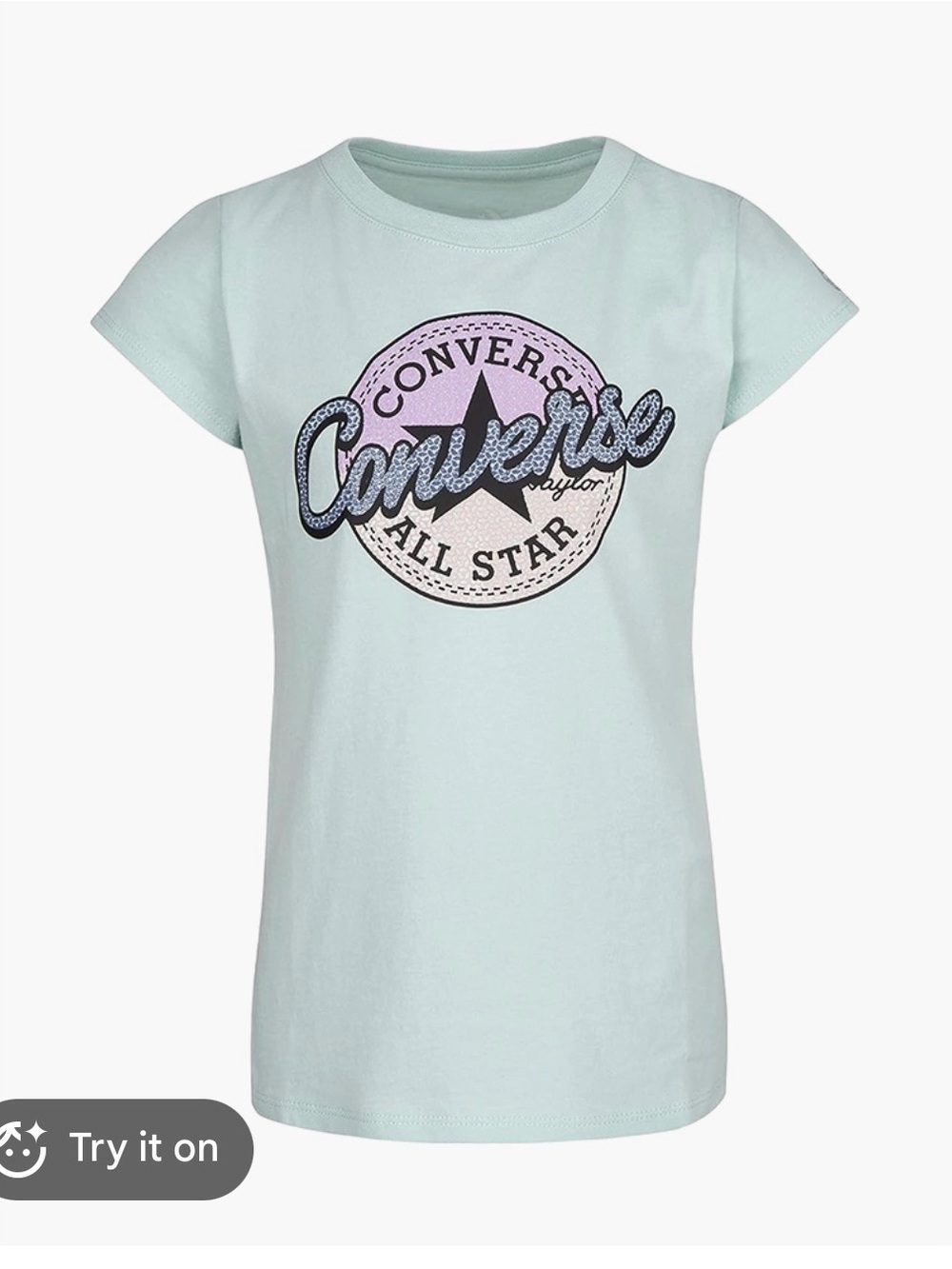 Converse | Light Aqua Girls' All Star Logo Tee 6X